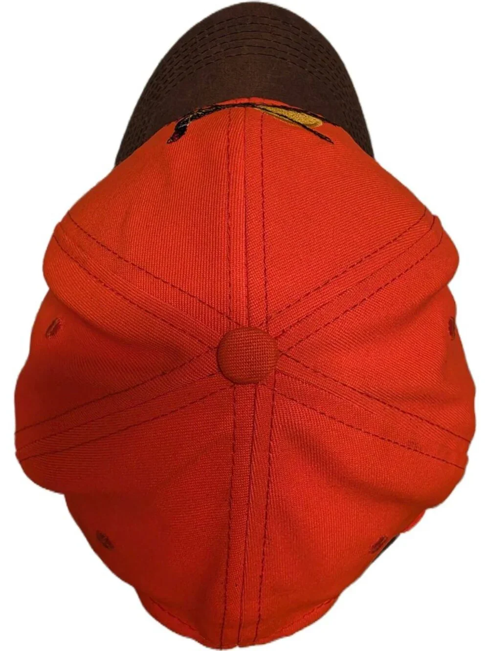 Vtg Pheasants Forever Hunting Hat Orange Brown Canvas Brim Strapback Made in USA